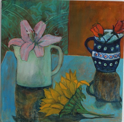 Click here to enlarge  Flowers in Vessels I 